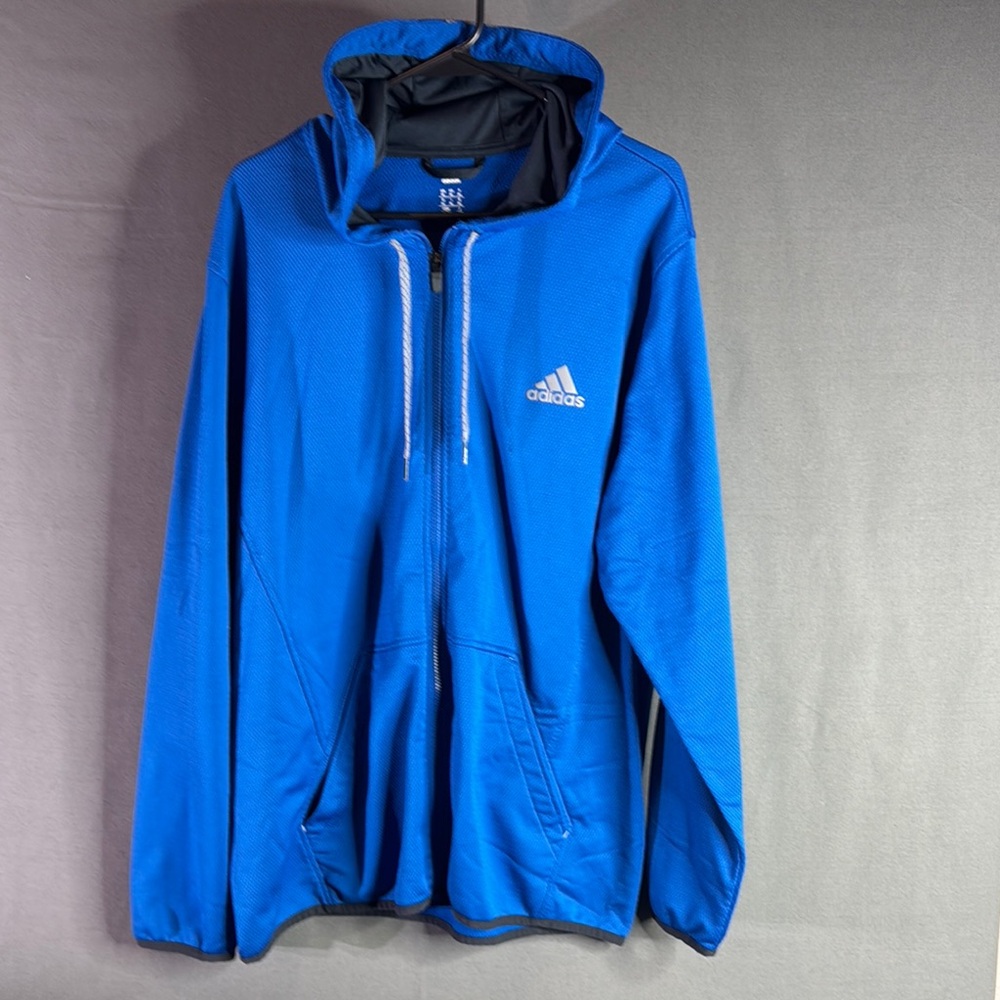 Adidas Men's Blue Hooded Jacket size extra large‎